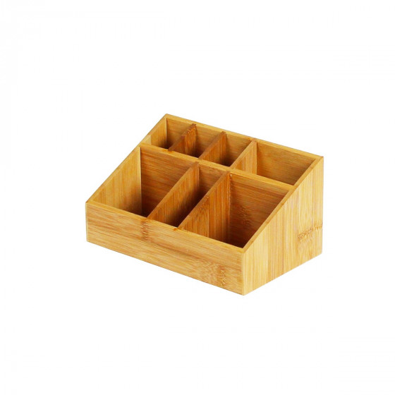 Organisateur de bureau en bambou 7 compartiments