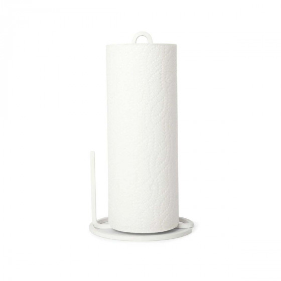 Support essuie-tout en métal blanc