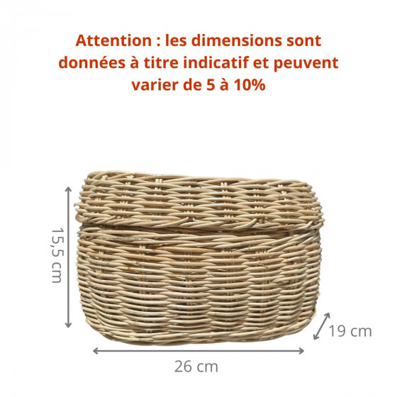 Panier ovale avec couvercle