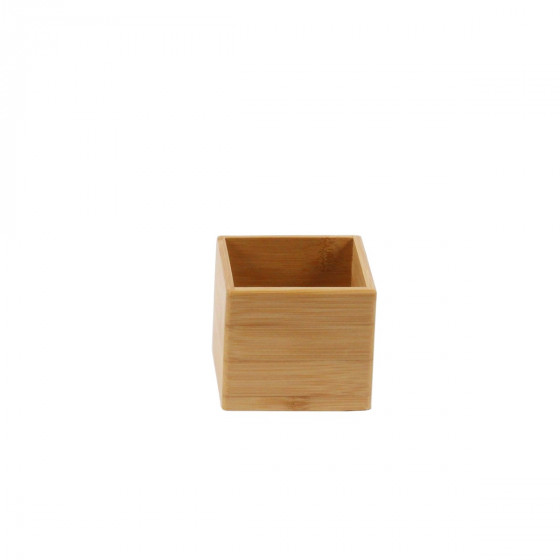Petit organisateur de tiroirs, carré et superposable, en bambou. S
