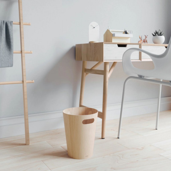 Corbeille à papier en bois naturel