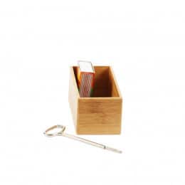 Petit organisateur de tiroirs, rectangulaire et superposable, en bambou. S