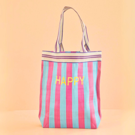 Sac de courses Happy en plastique recyclé