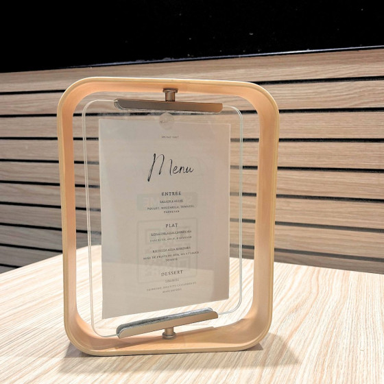 Présentoir menu design table de restaurant