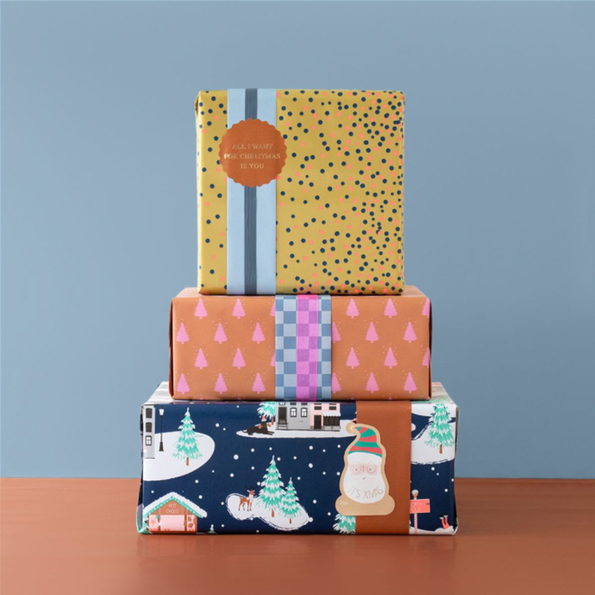 Rouleau de papier cadeau double face PAYSAGE - Noël - 3 mètres - ON RANGE  TOUT