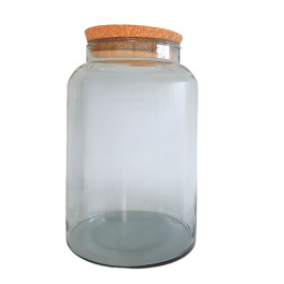 Bocal de conservation en verre couvercle en bois 1.9 litres Couleur  incolore Cmp