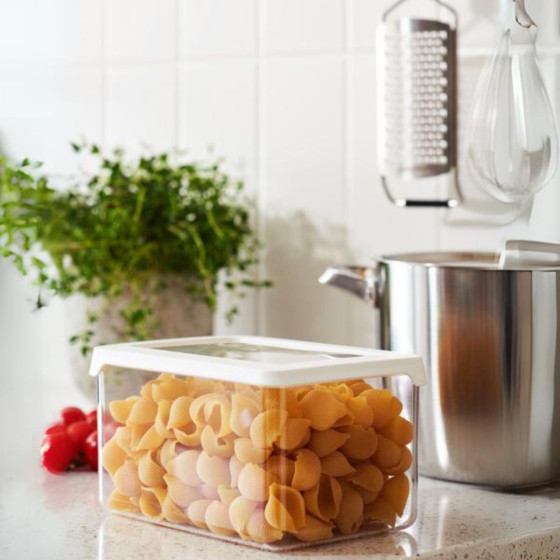 Boîte de rangement alimentaire empilable en plastique 1,65 litres