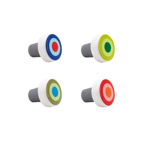 4 bouchons colorés pour bouteilles