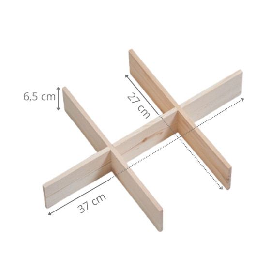 Caisse de rangement en bois à compartiments taille M