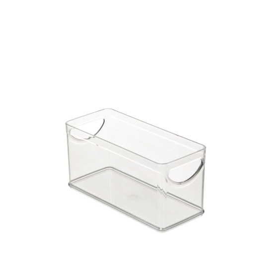 Bac rectangulaire en plastique transparent avec 2 poignées
