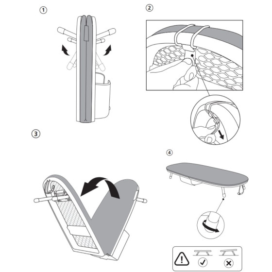 Table à repasser pliable et compacte