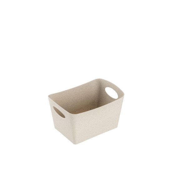 Petit bac de rangement beige en plastique écologique S