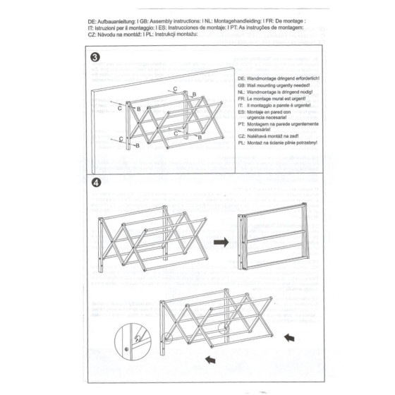 Étendoir mural accordéon