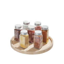 Range-épices tournant en bois clair