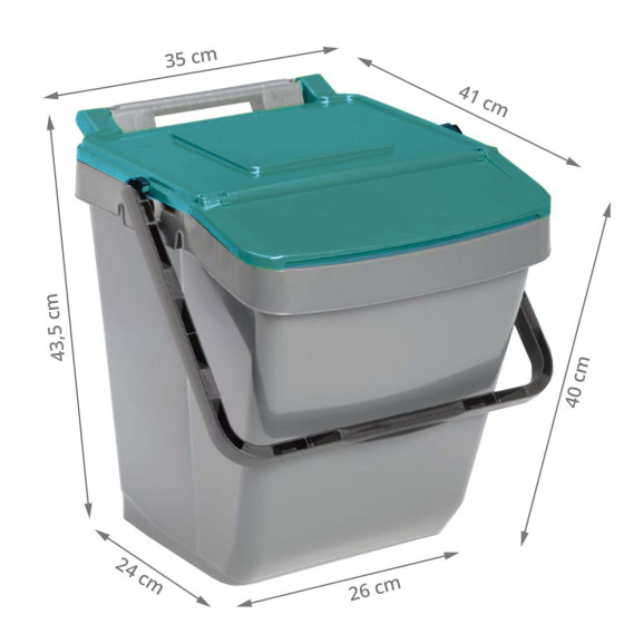 Poubelle de tri sélectif verte 35 litres