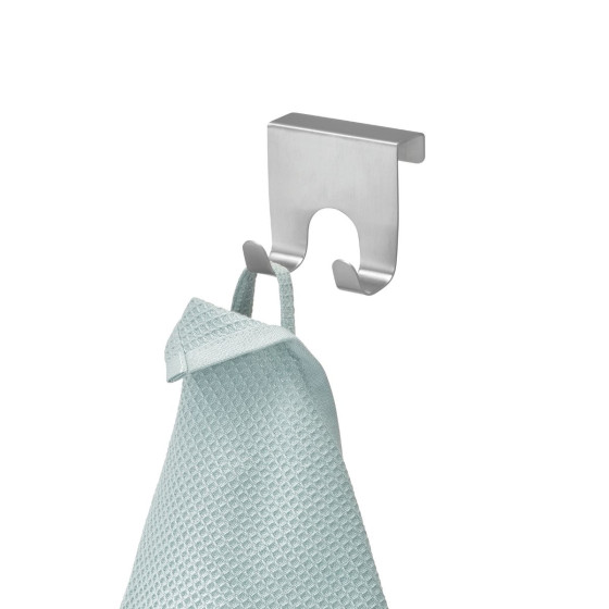 Crochet double en inox pour porte