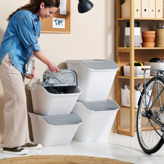 Bac superposable en plastique recyclé 37 litres