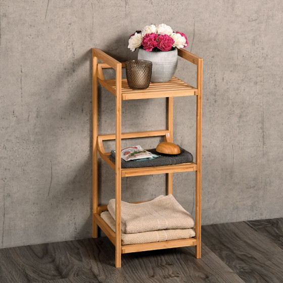 Etagère de salle de bain en bambou
