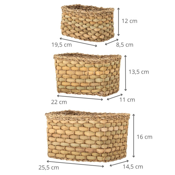 Set de 3 petits paniers de rangement