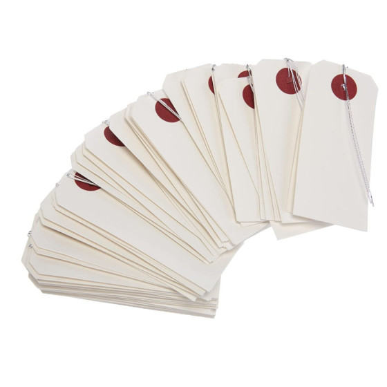 50 étiquettes blanches à œillet