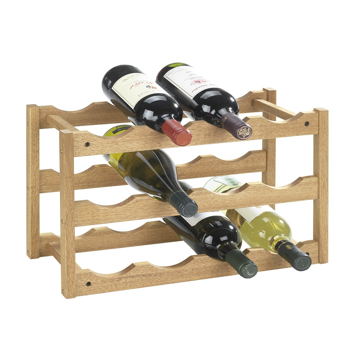 Rack à vin empilable en bois de noyer - Cave - Rangement vin - ON