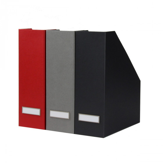 Range-dossiers en carton gris anthracite