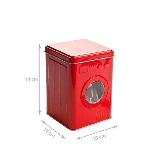 Boîte de rangement pour pinces à linge en métal rouge