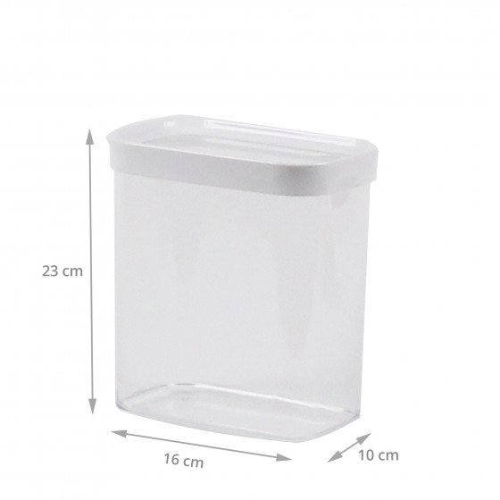 Boîte de rangement alimentaire empilable en plastique. 2,2 litres.
