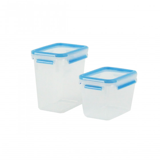 Boîte étroite et hermétique en plastique transparent. Taille M (1,1 litres)