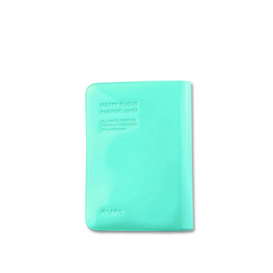 Protège passeport turquoise brillant