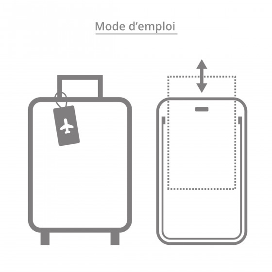 Etiquette de bagage rectangulaire en plastique turquoise