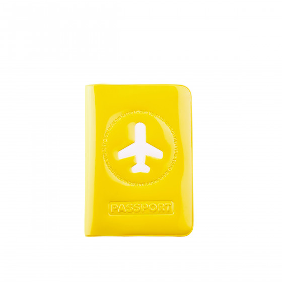 Protège passeport  jaune brillant