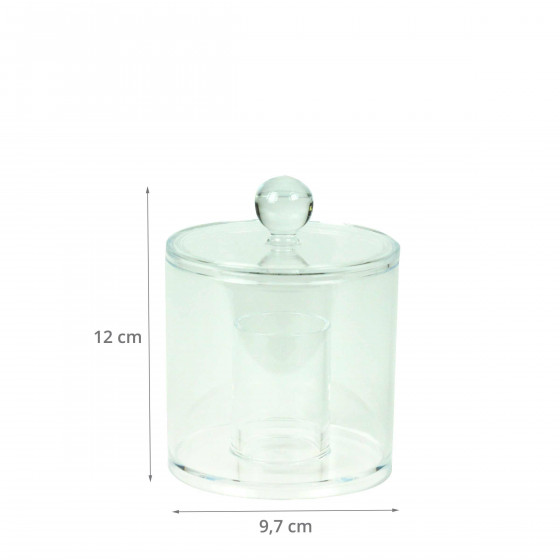 Boîte à coton tiges et coton  en acrylique transparent