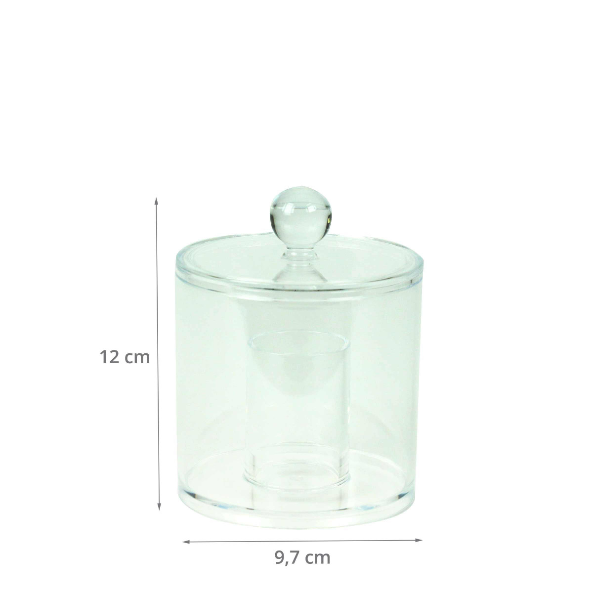 Boîte à coton verre Lismore transparente