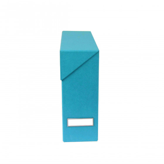 Boîte de classement en carton turquoise