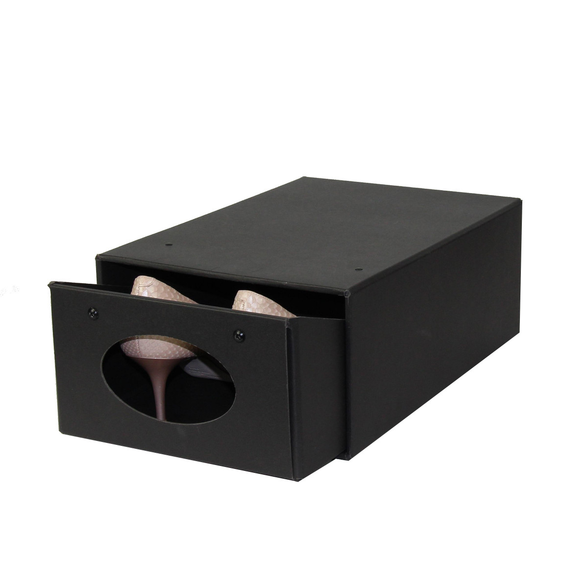 Boîte à chaussures à tiroir en carton noir- Rangement - ON RANGE TOUT