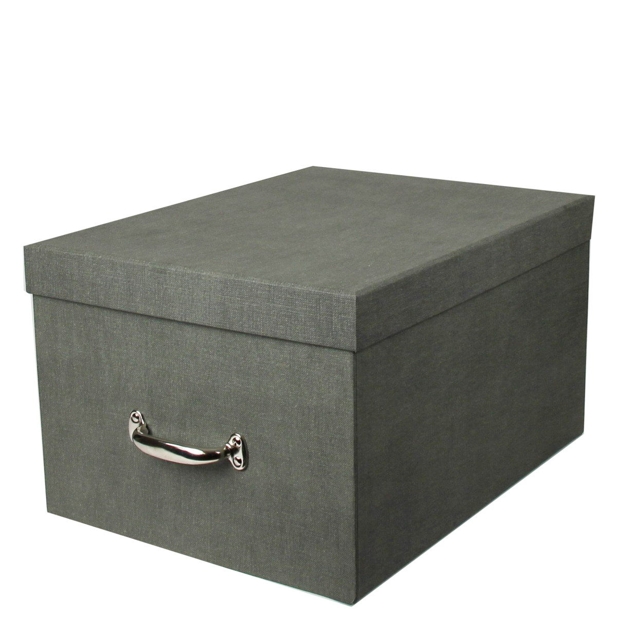 Grande boîte de rangement en carton gris - solide et élégante - ON RANGE  TOUT