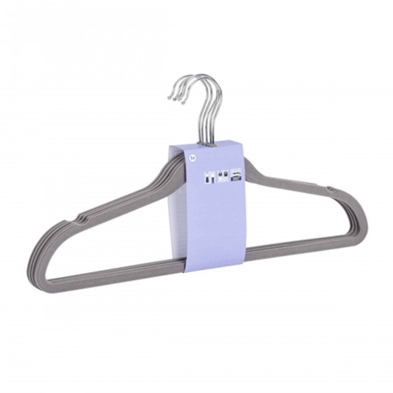 Lot de 5 cintres en velours gris